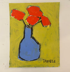 Red Flowers, Blue Vase