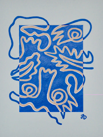Fingers Faces & Plants in Blue Mat